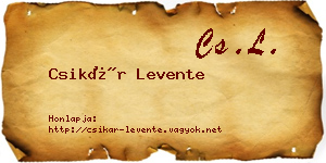 Csikár Levente névjegykártya
